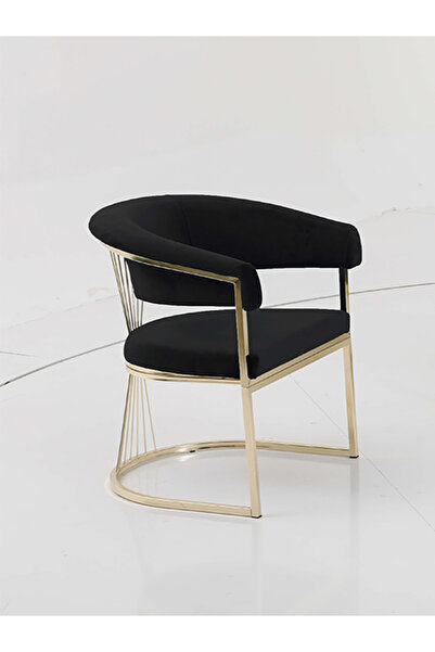 Rozexi Rio Çay Seti Tekli Koltuk Sandalye Berjer Oturma Odası Kafe Antre Hol Ofis Gold Metal