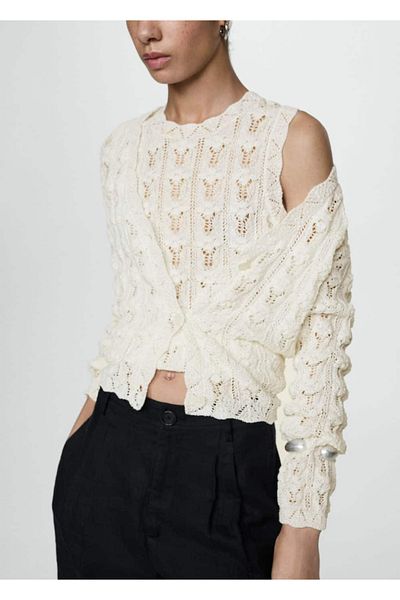 MANGO Woman Crochet Knit Cardigan