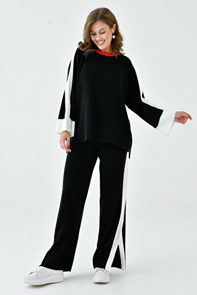 barış sülün lovebox Set pulover și pantaloni tricotați supradimensionați cu d...