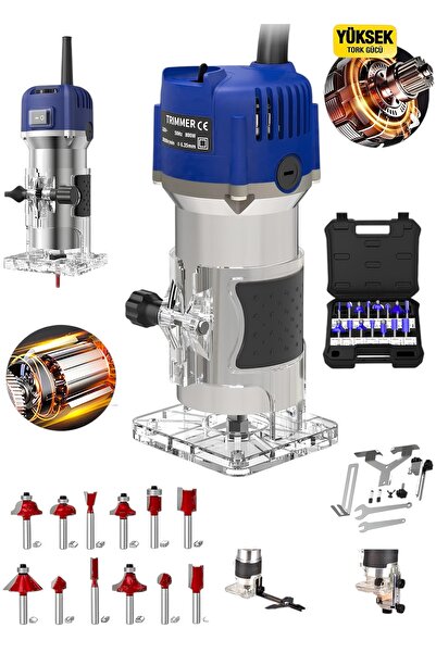 Germany Steel Alman 4200Rpm 6 Kademe Devir Ayarlı Formika Traşlama Freze Maki...