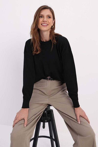 ALLDAY Black-Mancheted Double Folded Tunic