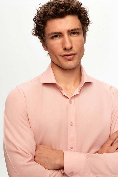 D'S Damat Ιταλικός γιακάς Dusty Rose Slim Fit - Μακρυμάνικη γραβάτα με λεπτή εφαρμογή