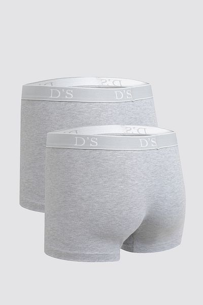 D'S Damat Damat Grey Boxer Σετ 2 τεμαχίων - Ελαστική μέση, Lycra και Stretchable