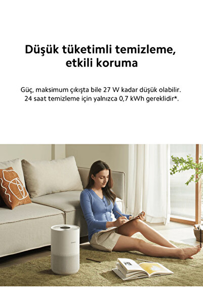Xiaomi Hava Temizleyici | 3 ü 1 arada Yüksek Verimli Filtre | Şık Tasarım | Alerjen giderme |Akıllı kontrol