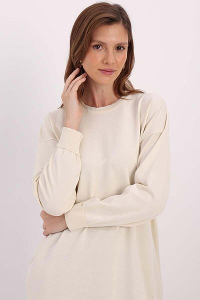 ALLDAY Ecru-Manchet Duble Folded Tunic