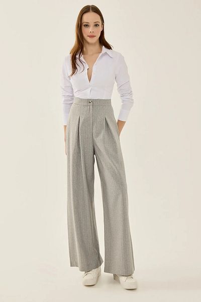 Hiccup Pantaloni largi cu dungi cu talie înaltă