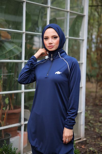 MİMİ Luxury Wear Γυναικείο αθλητικό σετ φόρμας Jogger με φερμουάρ από ύφασμα κατάδυσης