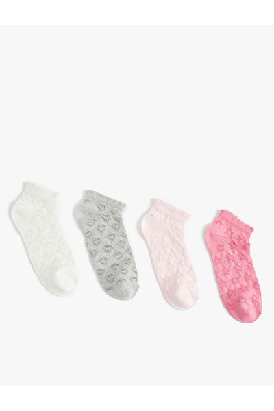 Koton Set de 4 șosete de bază cu papuci colorați