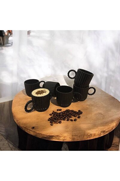 HomeSipahi 6 Lı Desenli boncuk kulp trend kupa bardak mug
