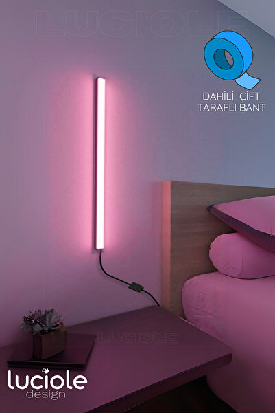 luciole Uzaktan Kumandalı Led Aplik - Yatak Üstü, Tv Yanı ,oturma Odası - Rgb Çok Renkli 50 Cm Minik2