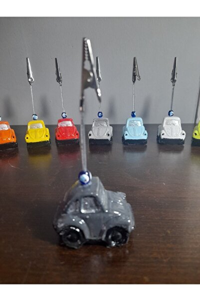 TÜRKÜ HEDİYELİK Dark Gray Woswos Note Holder, Office Accessory, Gift for Students, Metal Clip Note Holder