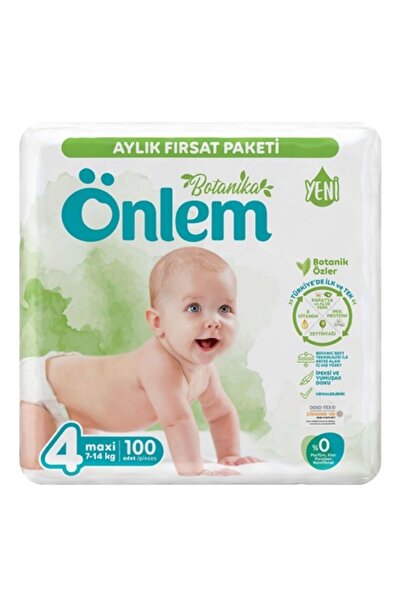 ÖNLEM بوتانيكا حفاضات أطفال مقاس 4، عبوة الفرصة الشهرية، ماكسي، 100 قطعة