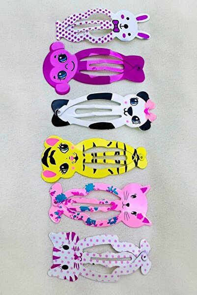 PETEK AKSESUAR 6 PIECES OF CHILDREN'S ANIMAL FIGURES SIDE STRAP BUCKLE SET