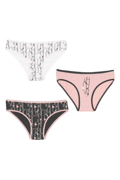 İNSPİRA Бавовняні еластанові жіночі труси з 3-ма пакетами та класичним візеру...