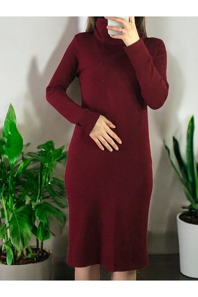 Flow Mi̇sseale Claret Red Midi Fishwear Dress