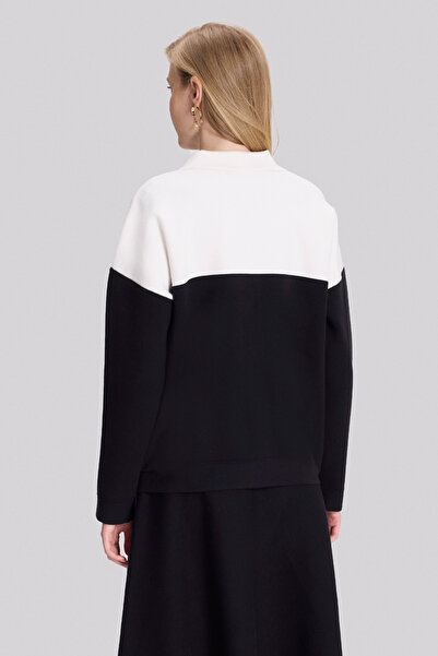 Naramaxx Siyah Beyaz Triko Ceket