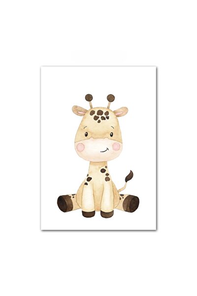 Öz Kupa Bebek Hayvanlar 6’parça 20x 30 Cm Çerçeve Görünümlü Tablo Mdf Seti