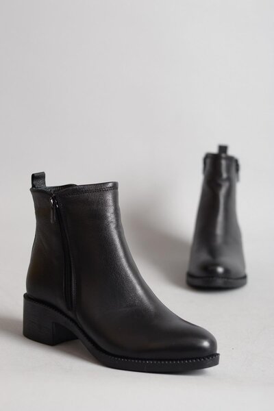 SEÇ KUNDURA SEÇ 240626 CIZME DE DAMA CU TACĂ DIN PIELE AUTENTICĂ NEGRE