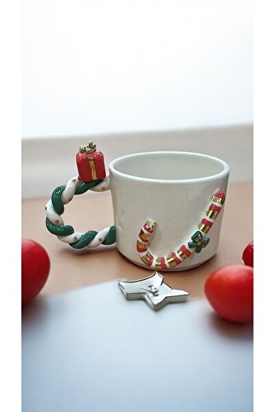 Xhoie Ceramics كوب قهوة منقوش بنقوش بارزة