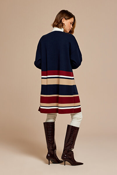 Naramaxx Çizgili Uzun Triko Hırka