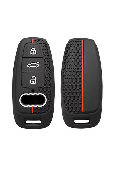 emii auto spare parts Audi A3-A8 E-Tron End Case Key Case - 4K Black/Red Compatible
