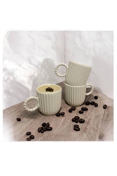 HomeSipahi 3 Lü Desenli boncuk kulp trend kupa bardak mug