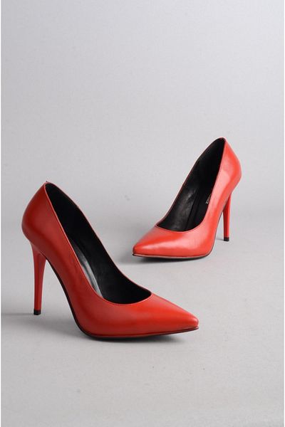 SEÇ KUNDURA 1964 Model Genuine Leather Red Stiletto - 11 cm Heel Length