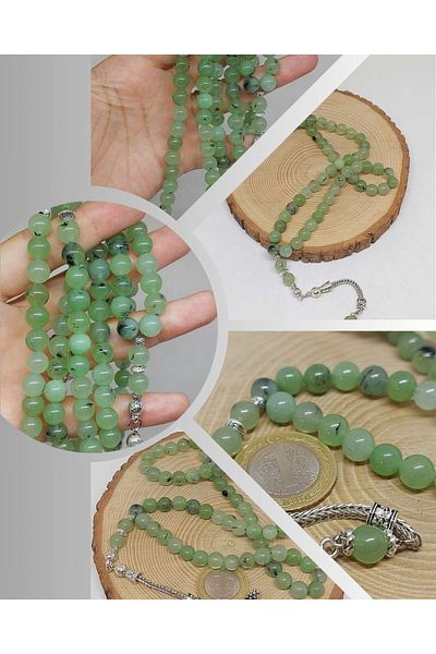 Yasamtohumu Πέτρα Prehnite (Prinayt) 99 χάντρες προσευχής 8mm (53076)