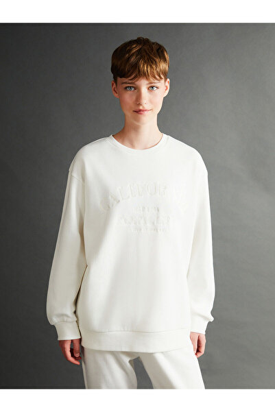 LC Waikiki Özmarka New Season Crew Neck Embroidered Women's Thick Sweatshirt