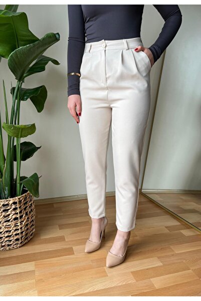 Butik KREM HAVUÇ KESİM PANTOLON