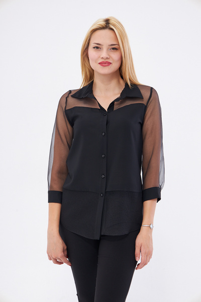 UNIQUE LADY Küçük Ve Büyük Beden Şık Organze Gömlek