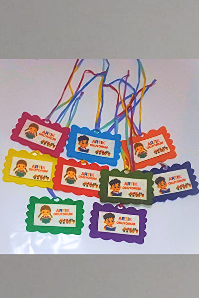 Aydede Oyunevi بطاقة اسم من اللباد مع حزام من الحبال - 10 قطع - بطاقات تحفيزي...