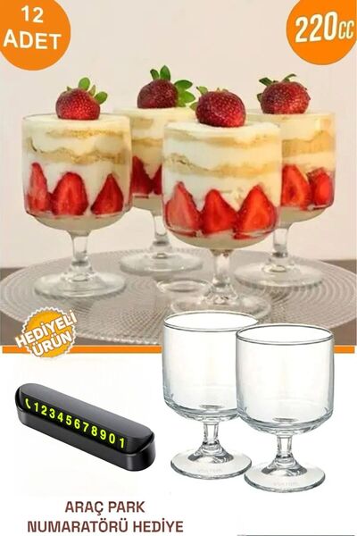 ViATOM Magnolia Tatlı Bardağı 12'lı Mika Puding Kasesi (CAM DEĞİLDİR) + numar...