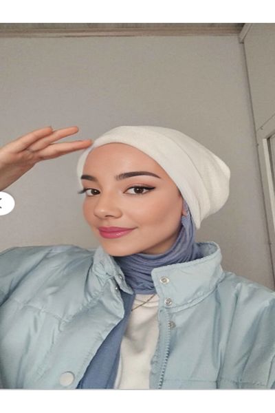 VORTICE TİCARET Unisex Folded White Beret