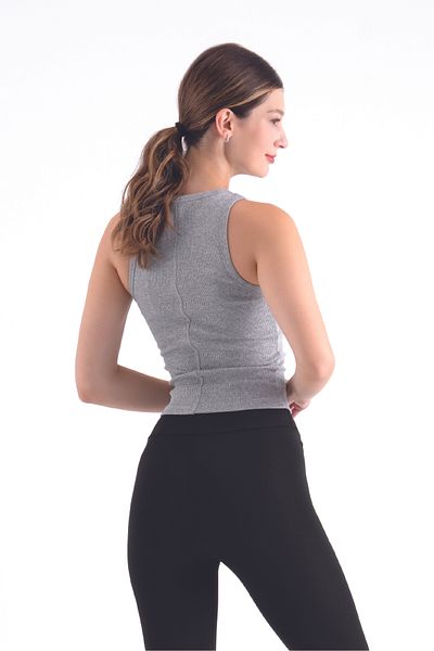 di base Flexible and Breathable Cotton Gray Women's Basic Tank Top