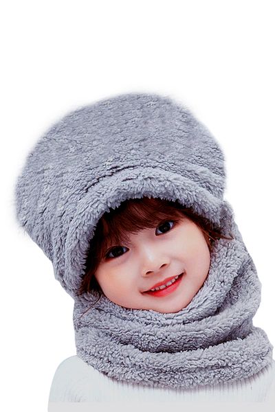 Nurnivus Kid Cap Plush Kids Beanie Welsoft Neck Collar Beanie Windproof Neck Collar Hat