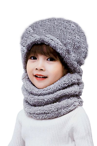 Nurnivus Kid Cap Plush Kids Beanie Welsoft Neck Collar Beanie Windproof Neck Collar Hat