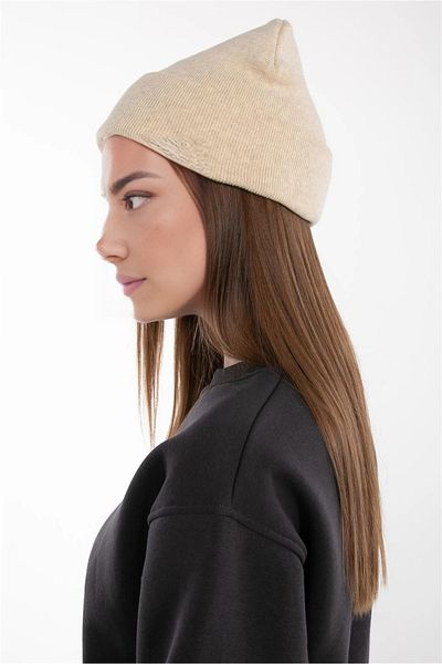 VORTICE TİCARET Unisex Folded Ecru Beret