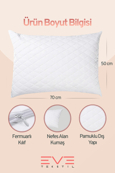 Eve Tekstil 2 штуки подушки Diamond Kalite Kapitone 50*70 см 800 г