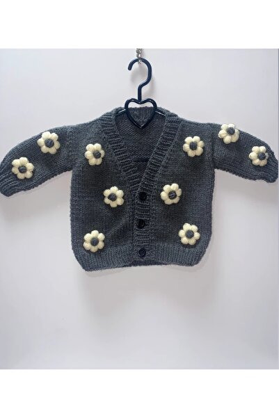 pagus Bebek El Örgüsü Papatyalı Crop Hırka