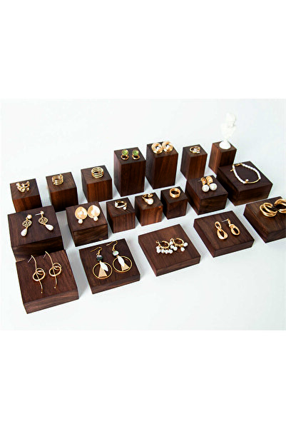 Tiydem Ahşap takı sergileme podyumu, takı düzenleyici stand, yüzük, bilezik, ...
