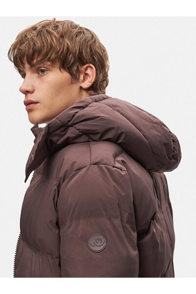 Ltb Kapüşonlu Şişme Kahve Rengi Mont