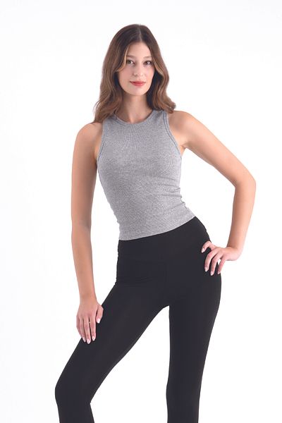 di base Flexible and Breathable Cotton Gray Women's Basic Tank Top