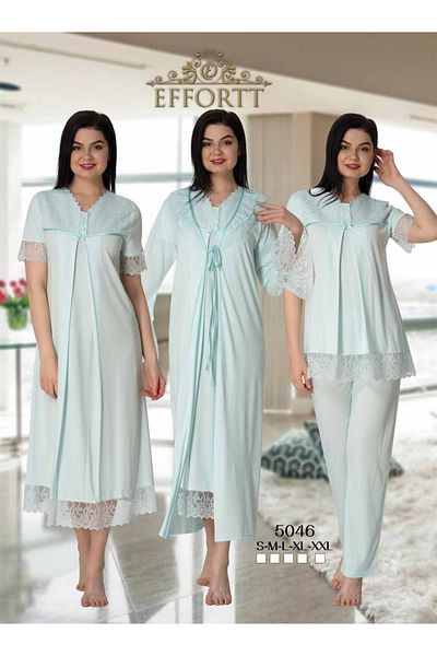 Effortt Set de lenjerie de dormit pentru maternitate Venera Effort - Set de lenjerie de noapte din 4 piese cu detaliu elegant din dantela