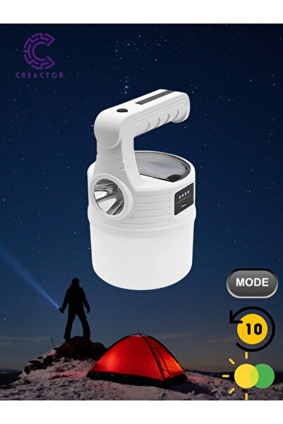 CREACTOR 10modlu Güneş Enerjili Solar Aydınlatma Kamp Çadır Lambası Ampül Led...