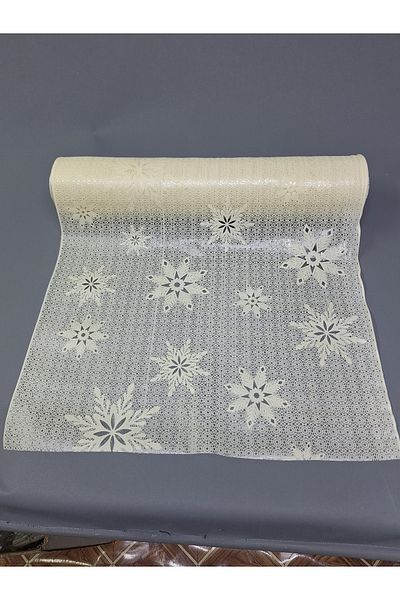 Başak Ev Tekstili Culoarea crem PVC Trim Lace Runner - Acoperire pentru rafturi și dulapuri
