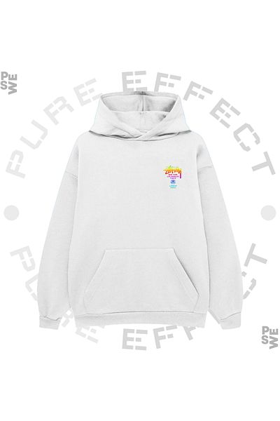 PURE EFFECT Φούτερ UNISEX Λευκό Oversize - Φούτερ με στάμπα Rainbow City