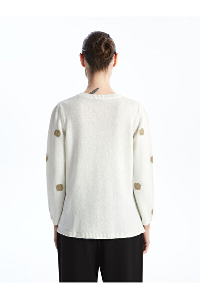 LC Waikiki Bisiklet Yaka Puantiyeli Kadın Triko Kazak