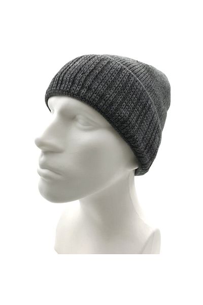 PAKER GİYİM Winter Gray Knitwear Beret - Thick Wool, Folded Basic Siberian Beret
