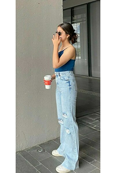 Ramrod Jy Extra High A.c.a.i.p S.o.l.m.a.z Blugi largi albaștri Pantaloni Palazzo (Super High)